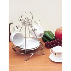 台灣製造 304不鏽鋼雙杯咖啡杯架盤架 精巧設計 收納玩賞兼俱 咖啡達人必備精品 不銹鋼杯架, 1個, 四杯款