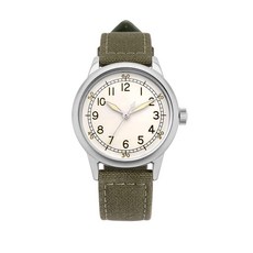 PRAESIDUS A-11 Spec 2 남성용 밀리터리 시계 - WW2 A-11 필드 시계 Ameriquartz 남성용 밀리터리 시계 미국에서 조립 빈티지 밀리터리 디자인