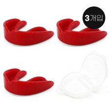 세이프가드 복싱 아동용 마우스피스 3개입 케이스포함, 레드, 3개