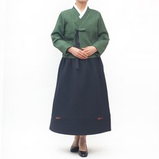 여자 누비 저고리 치마세트 녹색
