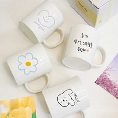 레터링 이니셜 각인 머그컵 감성머그 맞춤 디자인 머그컵 선물, 1개, 유광,크라프트박스