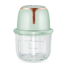 NONTAUS無線迷你電動攪拌機，玻璃杯碎蒜器，一鍵啟動快速切碎，廚房備料神器, 【薄荷綠】6葉刀頭-350ML（動力小）