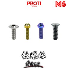 偉倫精品零件 PROTI M6鈦合金螺絲 錐頭/錐形/平頭/圓柱 鈦螺絲, 1個, M6L15-TP01,下單備註