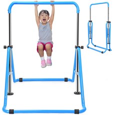 철봉 다기능 접기 4단높이조절가 내하중 100kg 실내 실외용 가정용 그네 조립 간단 스테인리스바철봉미끄럼방지 생일 새해 크리스마스 선물 (블루), 1개, 상세페이지 참조