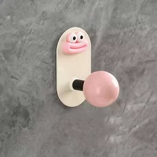 DFMEI 多巴胺浴室掛鉤免打孔強力粘膠家用衛生間創意牆壁掛毛巾收納粘鉤, 1個, 粉色:如圖