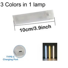 센서 조명 충전식 옷장 캐비닛 침실 마그네틱 휴대용 주방 아래 LED 계단, 3 Colors 10cm