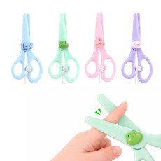 브레인버니 kc인증 어린이 안전가위 플라스틱 유아 양손, 1세트, 코끼리+토끼+개구리+양