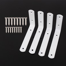 철물파크 선반받침대 선반대 지지대 고정받침대 꺽쇠 까치발, B-03 화이트(L) 4개입+설치피스, 1개