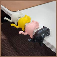 고양이 선반 후크 플라스틱 부착식 책상 모서리 이어폰 헤드셋 열쇠 가방 소품 수납 데스크 공간 정리, 1개, 핑크냥