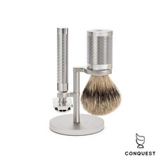 CONQUEST 德國 MUHLE ROCCA 銀色消光刮鬍刀，不銹鋼蜂巢結構，型號S091M94SR R94, 1個, 1