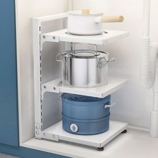 키친앤높이조절프라이팬냄비선반(3단)냄비정리대 pre+4342WK