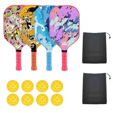 두우둥 피클볼코트규격 기본 규격 야외 세트 족구네트, 유리섬유 라켓 8개+가방 2개-USAPA 인증, 1개