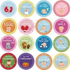Orgrimmar 월별 및 이정표 스티커 32개 12 Orgrimmar 32 pcs Baby Month & Milestone Stickers Includes 12 Month