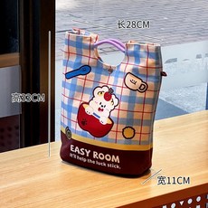 easy room 媽咪包 母嬰外出包 嬰兒收納包, 1個, 【手拎款】苹果小狗妈咪包-蓝格棕底, 1個裝