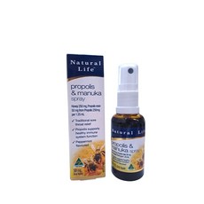 Natural Life 蜂膠與麥盧卡噴劑 舒緩喉嚨不適, 1個, 30L