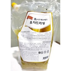 대량 유자 샐러드 소스 2kg 업소용 벌크 양념 큰, 4개