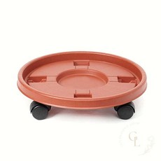 미니사라 원형 이동식 화분받침대 40cm 브라운 화분물받침대