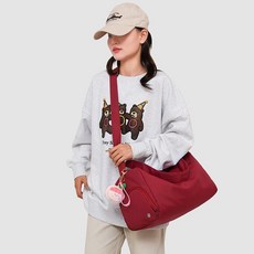 運動輕便瑜伽短途旅行收納游泳健身揹包男女旅遊包女拉桿箱獨立鞋, 紅色【乾溼分離+水蜜桃掛件+防潑水】, 1個