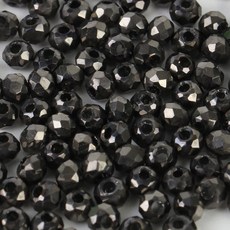 크리스탈 유리 론델컷 론델 비즈 2mm AB, 1세트, F0261. 블랙