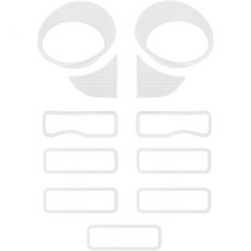 2024-2026 지프 랭글러 JL JLU 글래디에이터 JT용 프론트 그릴 인서트헤드라이트 턴 라이트 커버 트림 JL 스포츠 스포츠탄소 섬유에 적합하지 않음, White