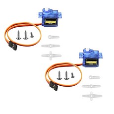 도레아 5Pcs SG90 서보 모터 미니 9g 키트 RC 헬리콥터 비행기 자동차 보트 로봇 팔/손/걷기/서보 도어 제어와 호환됨, 2pcs SG90