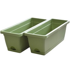 베란다텃밭 모던 플라스틱화분 플랜트박스, 모던 그린(대) X 2P