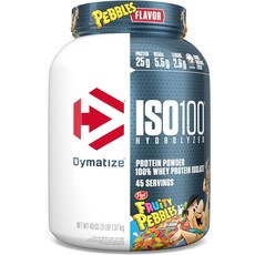 다이마타이즈 ISO100 하이드롤라이즈드 프로틴 파우더 웨이 아이솔레이트 25g 5.5g BCAAs 프루티 페블스 3파운드, 1개