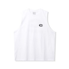 코드그라피 CGP C로고 오버핏 슬리브리스_화이트