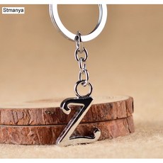 간단한 DIY 26 편지 금속 키 체인 남자 여자 귀여운 키 체인 파티 선물 쥬얼리 자동차 키 링, Z
