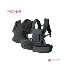 POGNAE MAX 萬能四合一透氣揹帶 揹巾【六甲媽咪】, 磨砂黑