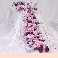인조 장미 조화 결혼식 생화같은 인테리어 꽃다발 라넌큘러스 성묘 꽃장식 센터피스, 엘레강트 퍼플 로즈 1m