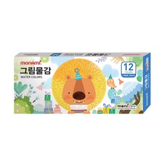 모나미 모니주 수채 그림물감 학생용 6ml 12색 블루