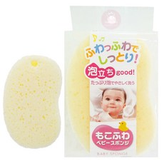 東和 TOWA もこふわ 嬰兒沐浴海綿 敏感肌膚適用 柔軟親膚 起泡豐富, 1個, 東和-洗澡海綿 / 9424