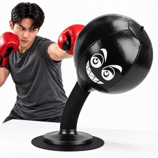 피크넬 탁상용 데스크 펀칭볼 흡착식 미니 샌드백 직장인 스트레스 해소 사무실 가정용 블랙, 검은색 권투공