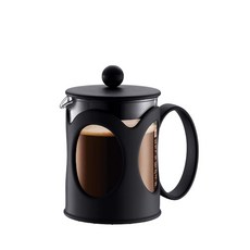 BODUM 10683-01 케냐 프렌치 프레스 커피 메이커 붕규산 유리 - 4컵0.5L 블랙 185470, 4 cup, 1