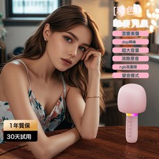 DIU 新款話筒音響一體便攜式麥克風k歌寶無線藍牙兒童家庭ktv娛樂唱歌, 1個, 歌麥一體藍牙音響-粉色:如圖