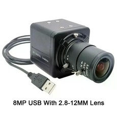 산업용 USB 카메라 OTG UVC 8MP 4K 웹캠 IMX415 5-50mm 가변 초점 렌즈 2K 4MP F5253, 8MP USB (2.8-12mm 렌즈포함)