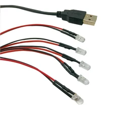 케이블 조명 모델이 있는 USB 포트 주변 LED 그룹 광원 3MM 5MM 8MM 10MM 빨간색 녹색 파란색 노, 04 5 light group, 02 3MM, 09 Rgb Fast