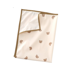 小熊隔尿墊 防水墊 生理墊 防尿墊 姨媽墊 六色 寶寶尿布墊 防水尿墊 90*75, 小熊, 1個