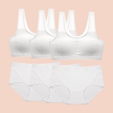 아이엠속옷 주니어 노와이어 스포츠 브라세트 3종세트 청소년 브라 팬티 세트