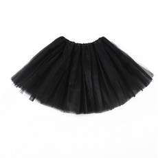 여성용 튀튀 스커트 5겹 튤 소녀 청소년 푹신한 튀튀 발레 스커트 짧은 튤 스커트 튀튀 여성용 성인용 레이브 코스튬 #1-블랙 단일 사이즈