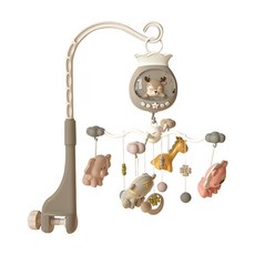 雪倫小舖 嬰兒床鈴 可愛動物音樂旋轉床鈴 安撫玩具音樂吊鈴 嬰兒床夾床鈴, 小鹿款【無遙控器】,F, 1個