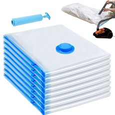 전기 펌프가 포함된 10팩 여행용 진공 보관 가방 의류용 밀봉 수하물용 여행 필수품, 8 Pa Large