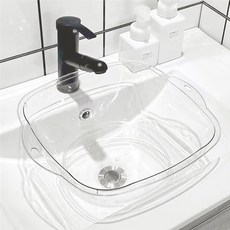 리빙공감 욕실 다용도 사각 플라스틱 세수대야 소형, 투명, 1개
