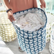 장난감 빨래 린넨 패브릭 접이식 대형 정리함 바스켓 바구니 북극곰