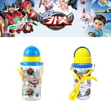 유유 헬로카봇15 스트랩 빨대 보틀 빨대물통 어깨끈 남아 유아 어린이 350, 1개, 350ml, 블루