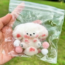 亮燈貓爪捏捏樂 解壓玩具 超軟泥感食玩 減壓玩具, 白色大耳狗, 1個