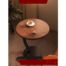 거실 테이블 인테리어 원형 티테이블 원목 소파 테이블, 8. 업그레이드 화이트블랙프레임