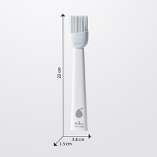 oilu brush smile 可立式可拆卸烘焙矽膠油刷 食品級耐高溫醬料刷 22x3.8cm, 1個, 暮光白, 暮光白