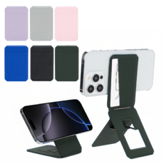 아이시(isee) 맥세이프 각도조절 라이브방송 스탠드 삼각대 멀티 셀카봉 카드지갑 (카드1장), 그린, 1개